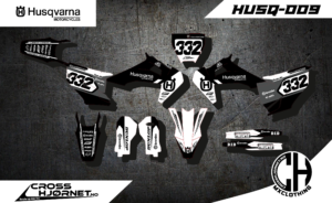 dekalsett husqvarna, viser alle dekalene i dekalsettet