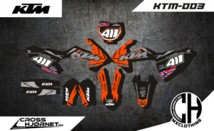 dekalsett ktm, viser alle dekalene i dekalsettet