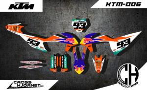 dekalsett ktm, viser alle dekalene i dekalsettet