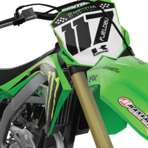 dekalsett kawasaki, dekaler for forskjerm og frontplate
